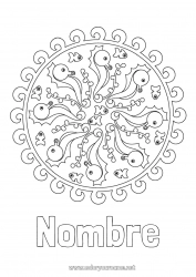 Dibujo libre Mandala Mar Animales Caballo de mar Animales marinos o acuáticos