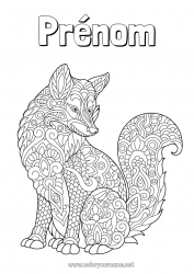 Coloriage à personnaliser Loup Mandala Renard Animaux de la forêt