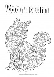Kleurplaat aanpassen Wolf Mandala Vos Dier Bosdieren