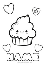 Free colouring Cute Cute Food Treats, sweets