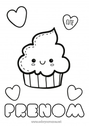 Dessin gratuit Mignon Kawaii Nourriture Gourmandises, sucreries