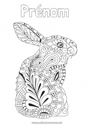 Dessin gratuit Calme et zen Mandala Lapin Animal Nouvel An chinois Animaux de la forêt