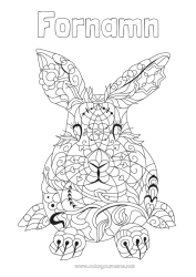 Gratis färgläggning Mandala Kanin Djur Kinesiskt nyår Skogens djur