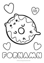 Gratis färgläggning Söt Söt Mat Donuts Gottigheter, sötsaker
