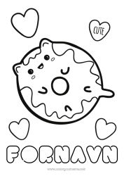 Gratis tegning Sød Kawaii Mad Donuts Slik, søde sager