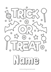Free colouring Sweets Trick or treat? Halloween