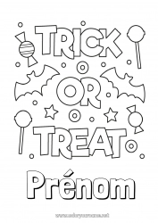 Coloriage gratuit Bonbons Un bonbon ou un sort ? Halloween