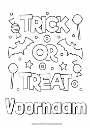 Gratis kleurplaat Snoepjes Snoep of een spreuk? Halloween