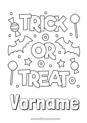 Kostenlose Malvorlage Bonbons Ein Bonbon oder ein Zauber? Halloween
