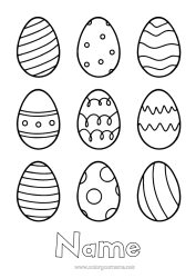 Colouring to customise Children's Activities Easter Eggs Easy Colouring Pages