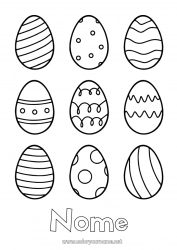 Colorare per personalizzare Attività per Bambini Uova di Pasqua Disegni da colorare facili