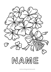 Free colouring Flowers Clover St Patrick's Day