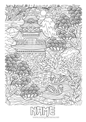 Colouring to customise Mandala Japan Swan Birds And Flying Mammals