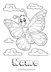 Free coloring Spring Butterfly Animal Insects