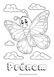 Coloriage gratuit Printemps Papillon Animal Insectes