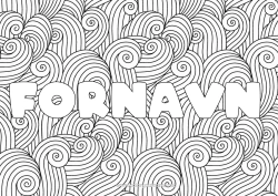 Farvelægningssiden tilpasning Mandala Sommer Hav Dekoreret navn Zentangle Dekorativ baggrund Bølger
