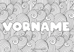 Kostenlose Malvorlage Mandala Sommer Meer Dekorierter Name Zentangle Dekorativer Hintergrund Wellen