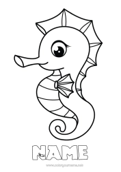 Colouring to customise Sea Animal Seahorse Marine Or Aquatic Animals
