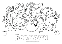 Farvelægningssiden tilpasning Monster Sød Kawaii