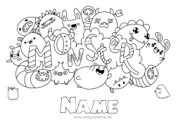Free colouring Monster Cute Cute