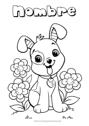 Dibujo libre Flores Perro Primavera Animales Perros y gatos