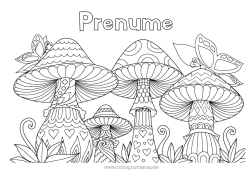 Desen liber de colorat Mandala Primăvară Fluture Animal Ciupercă Desene de colorat complexe Insecte