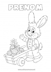 Coloriage gratuit Printemps Lapin Animal Oeufs de Pâques Pâques Animaux de la forêt