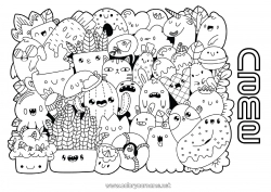 Free coloring Cute Kawaii