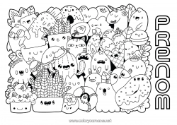 Coloriage gratuit Mignon Kawaii