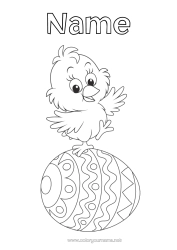 Colouring to customise Spring Chick Animal Easter Eggs Easter Farm Animals