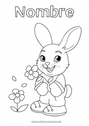 Dibujo libre Flores Primavera Conejo Animales Pascua de Resurrección Animales del bosque