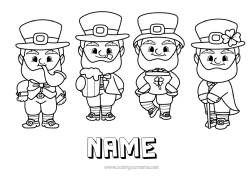 Colouring to customise Ireland St Patrick's Day Leprechaun Drink Beer
