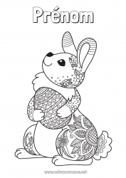 Coloriage gratuit Mandala Lapin Animal Oeufs de Pâques Pâques Animaux de la forêt