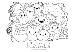 Free colouring Cute Cute Food Vegetables