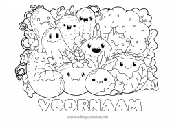 Gratis tekening Schattig Kawaii Voedsel Groenten