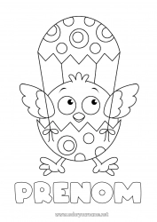 Coloriage gratuit Printemps Poussin Animal Oeufs de Pâques Pâques Animaux de la ferme