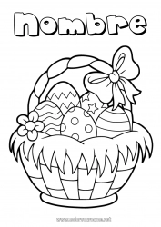 Colorear para personalizar Huevos de Pascua Pascua de Resurrección Cesta