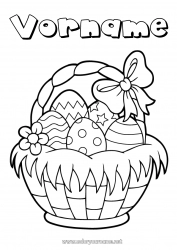 Malvorlage anpassen Ostereier Ostern Korb