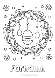 Gratis färgläggning Blommor Vår Påskägg Påsk