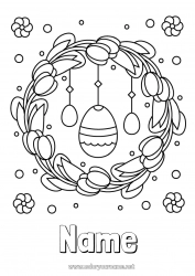 Free drawing Flowers Spring Easter eggs Easter