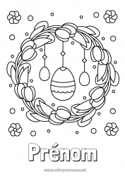 Coloriage gratuit Fleurs Printemps Oeufs de Pâques Pâques