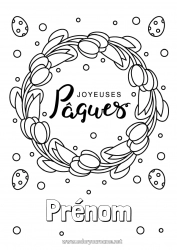 Coloriage gratuit Fleurs Printemps Oeufs de Pâques Pâques 