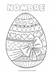 Colorear para personalizar Actividades para niños Huevos de Pascua Pascua de Resurrección Gran huevo de pascua