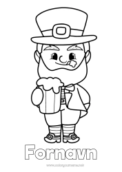 Farvelægningssiden tilpasning Irland Sankt Patricks Dag Leprechaun Drik Øl