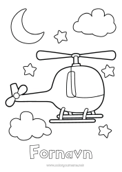 Gratis farvelægning Køretøjer Helikopter Nem farvelægning Luftfartøjer
