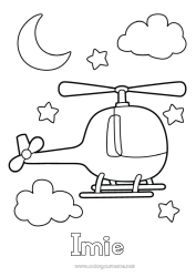 Kolorowanka za darmo Pojazdy Śmigłowiec Łatwe kolorowanki Pojazdy powietrzne