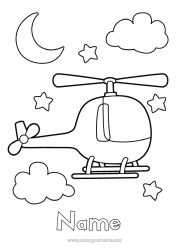 Colouring to customise Vehicles Helicopter Easy Colouring Pages Aerial Vehicles