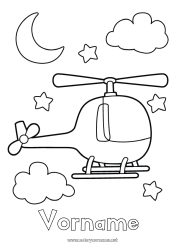 Malvorlage anpassen Fahrzeuge Hubschrauber Flugzeuge