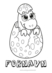 Fargeleggingssiden å tilpasse Søt Dinosaurer Drage Dyr Drager, enhornede hester og fantastiske dyr Baby Egg