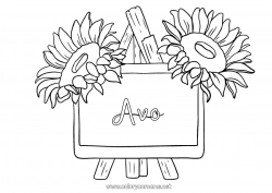 Página de desenho infantil Flores Primavera
